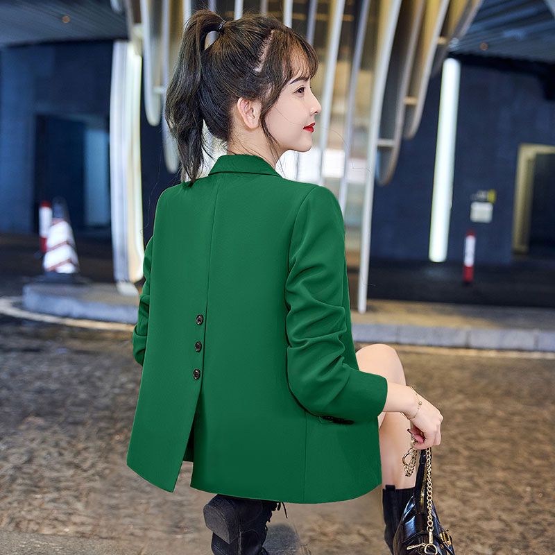 Coffee color suit jacket women's short section slim slim tops spring and autumn  new casual suits popular this year