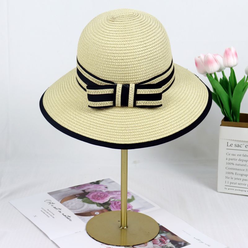帽子女春夏秋时尚沙滩太阳帽渔夫盆帽防晒遮阳可折叠休闲遮脸草帽