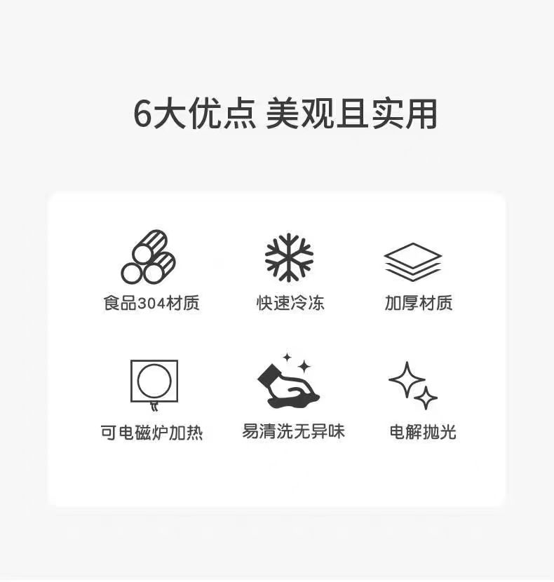 日式304不锈钢保鲜盒家用带盖沥水食品冰箱鱼肉类冷冻冷藏饺子盒