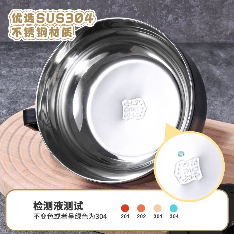 304日式不锈钢泡面碗大容量可沥水宿舍饭碗筷套装学生ins饭盒带盖