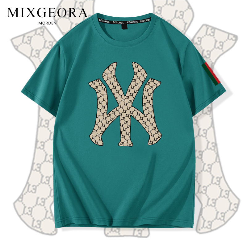MIXGEORA美式純棉T恤短袖男圓領寬鬆時尚休閒文藝上衣2023新款春