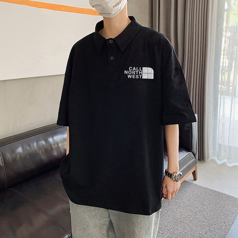 純棉polo衫男短袖夏季氣質高街潮牌衣服ins寬鬆潮流百搭翻領t恤男