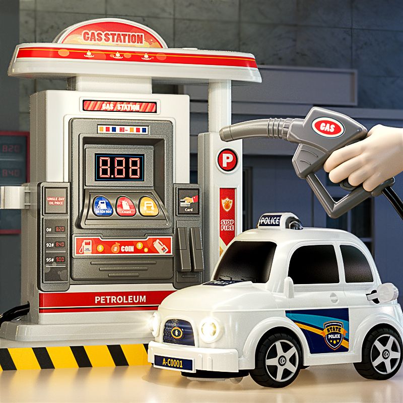 大号儿童加油站玩具模型仿真小汽车加油机男孩宝宝益智年爆款