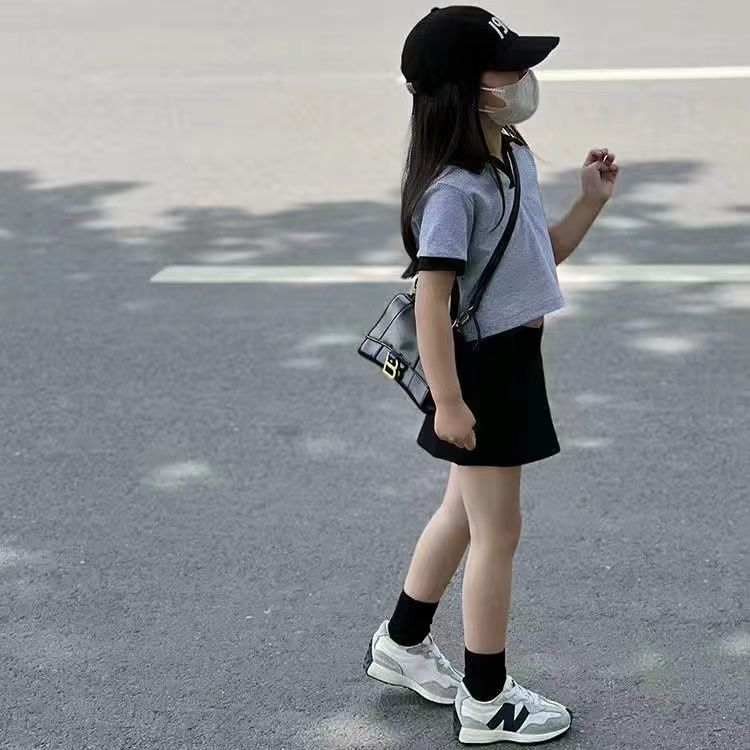 女童夏裝套裝2023夏季新款中小童短袖上衣短褲裙女寶寶裙子兩件套