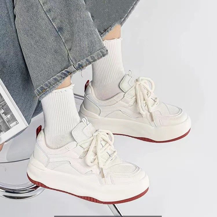 High-value women's shoes, small white shoes, women's  spring new all-match sports shoes, heightened thick-soled shoes, bread shoes