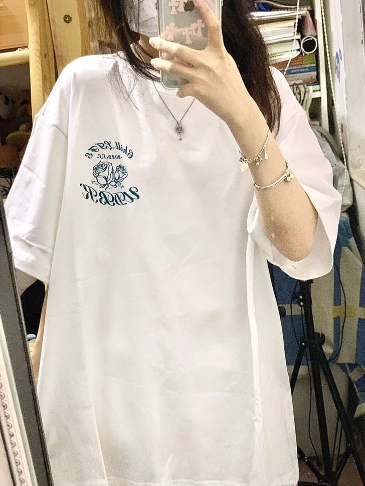 不起球2023新款短袖t恤女夏季学生韩版宽松设计感小众ins潮上衣服
