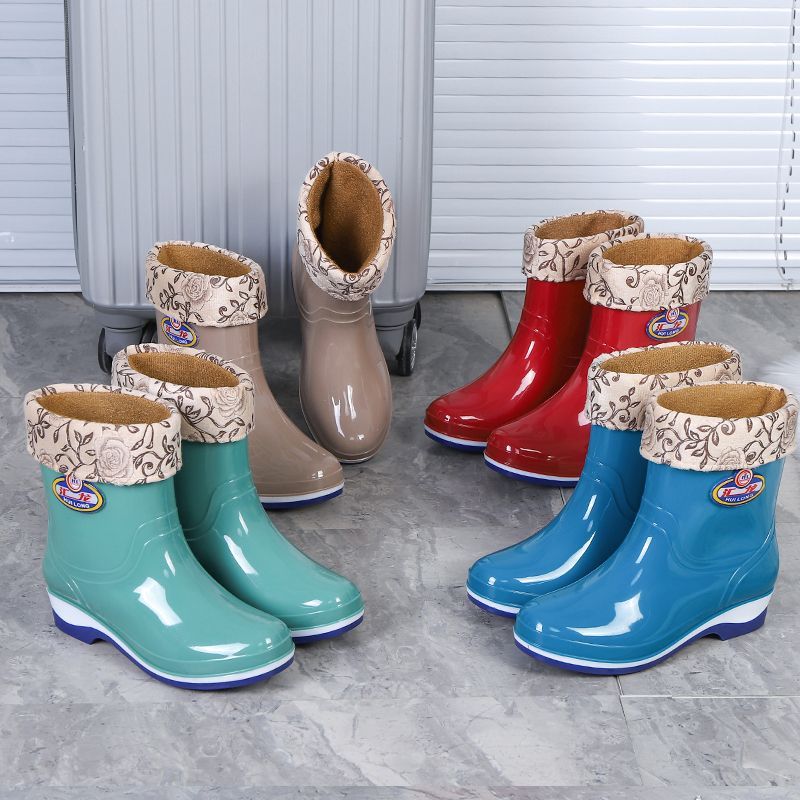 雨鞋女短筒成人中筒水鞋防滑加绒保暖时尚雨靴中低筒水靴防水胶鞋