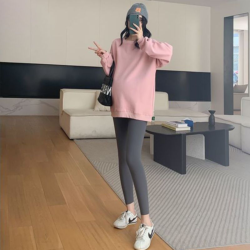 Maternity Shark Pants Spring and Autumn New Style Small Outer Leggings Belly Support Yoga Barbie Pants Maternity Clothing Spring and Summer Clothes