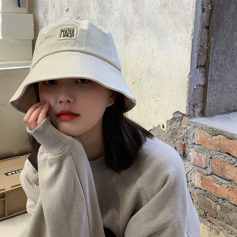 Black fisherman hat female Japanese patch hat ins wind sunscreen face shade sunshade summer all-match fisherman hat couple