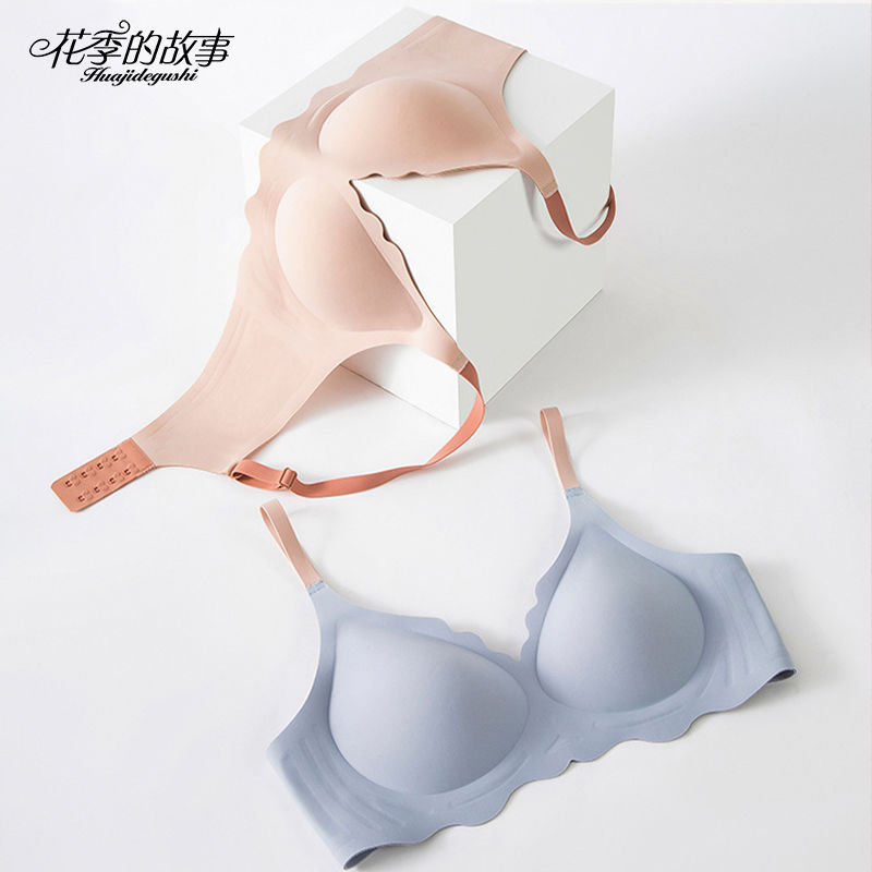 The story of the flower season seamless underwear female small chest gathered no steel ring thin section junior high school student girl sports bra