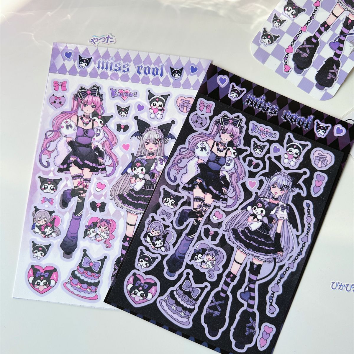 Domestic original purple pink Kurome stickers sweet and cool character Guka Guben stickers girl heart cartoon handbook stickers