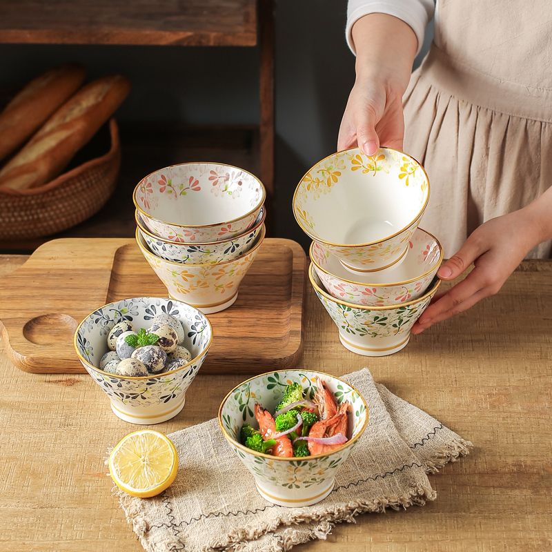 川岛屋日式陶瓷碗家用新款特别好看的米饭碗盘子碗碟餐具套装