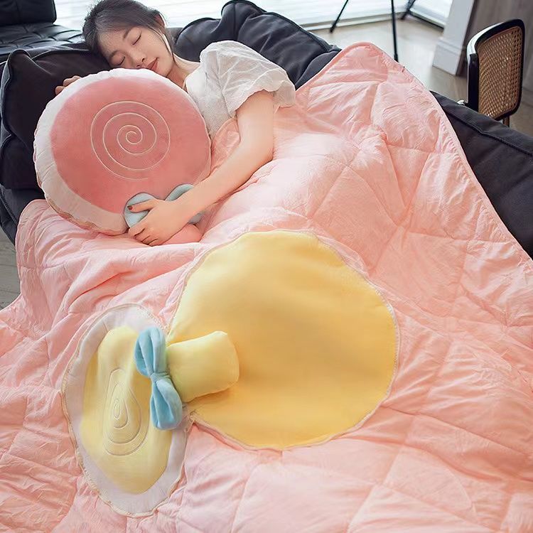 Pillow quilt dual-purpose office nap pillow car blanket two-in-one car pillow for girls to sleep in the car