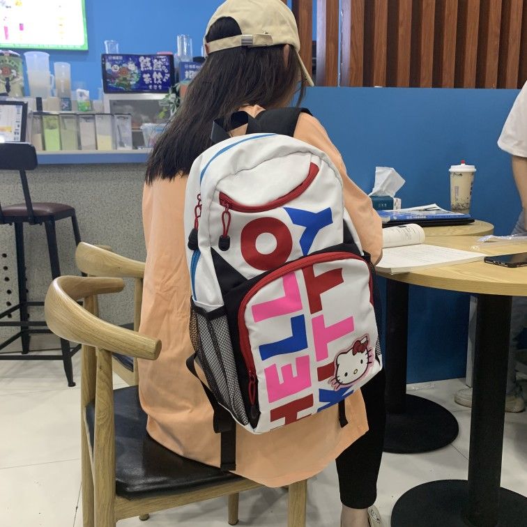 Sanrio hellokitty schoolbag cartoon backpack female Mori school campus backpack niche all-match outing backpack