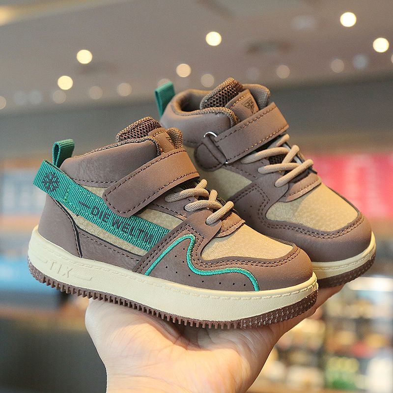Children's sports shoes high-top 2023 spring and autumn new style boys' sneakers non-slip girls' casual shoes soft sole baby shoes