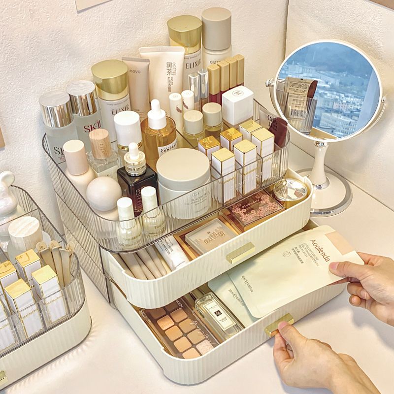 化妆品收纳盒高级护肤品置物架桌面ins风抽屉式整理盒分层加大号
