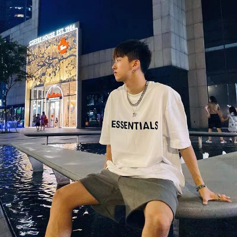 重磅純棉短袖男春夏季港風新款潮牌T恤男士寬鬆字母半袖上衣體恤