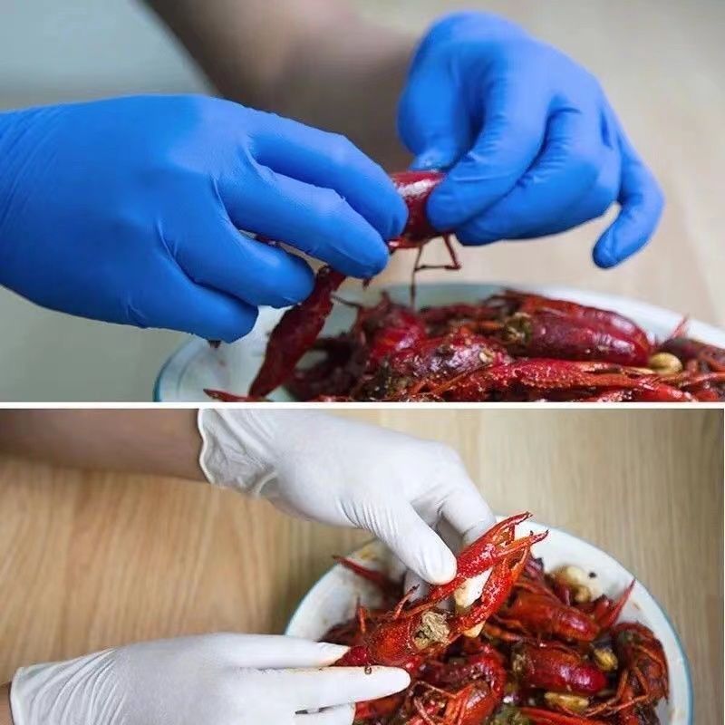 一次性手套丁腈PVC合成乳胶手套食品级耐用防水防油加厚弹性手套