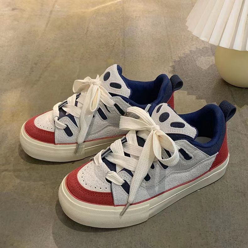 American retro little monster sneakers  explosion style all-match student niche design single shoes Hong Kong style chic shoes