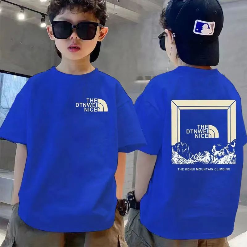 Children's cotton T-shirt summer short-sleeved 2023 new handsome and fashionable middle-aged and older boys' tops t-shirt children's clothing tide