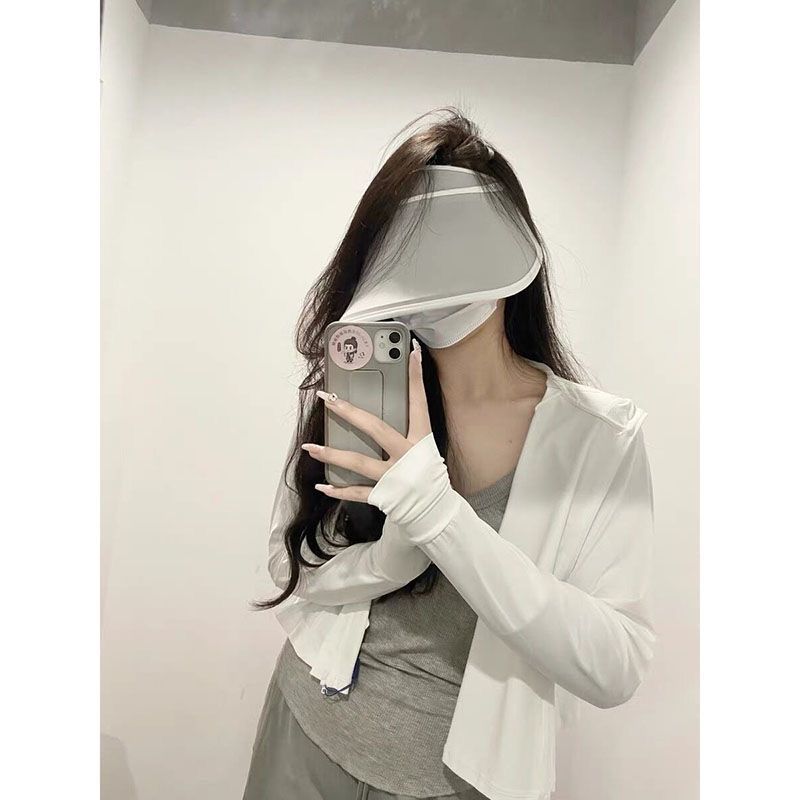 Hooded Thin Sun Protection Clothing Women's Summer Hot Girl Temperament Slim Fit Long Sleeve Niche Short Jacket Top