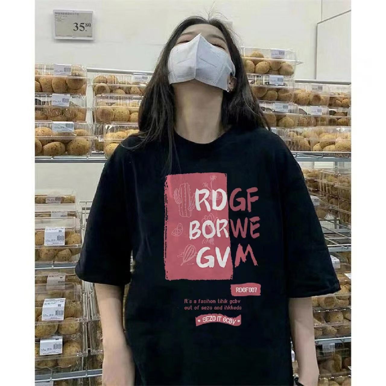 纖麥重磅純棉美式t恤女oversize寬鬆潮牌短袖ins潮純棉情侶上衣夏