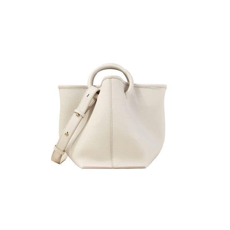 2023 New Products Niche Designer Style Simple Handbag One Shoulder Messenger Bag Soft Waxy Tote Bun Mother Bag