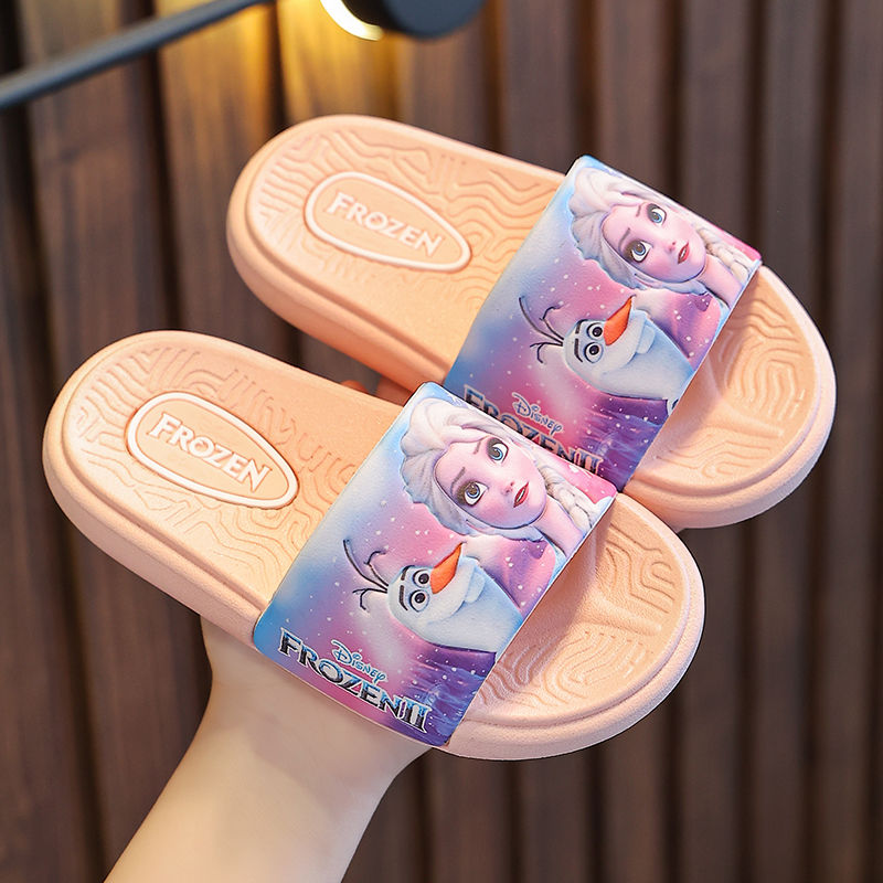 Disney Aisha Princess Summer Girls Sandals and Slippers Outerwear Non-slip Soft Bottom Children's Beach Slippers