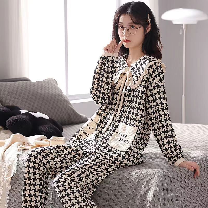 睡衣女春夏季簡約ins新款蝴蝶結可愛甜美公主風少女可外穿家居服