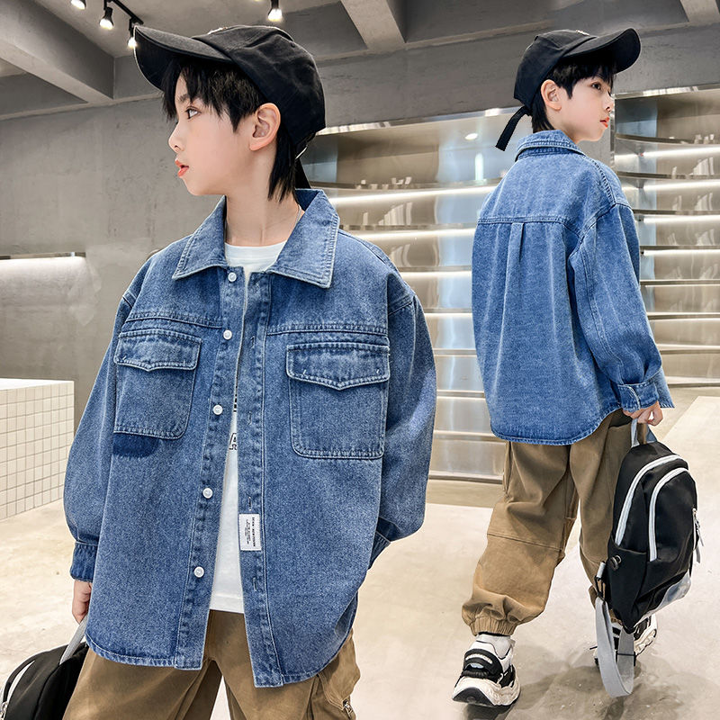 男童牛仔外套2023新款春裝兒童韓版中大童夾克上衣洋氣春秋款潮衣