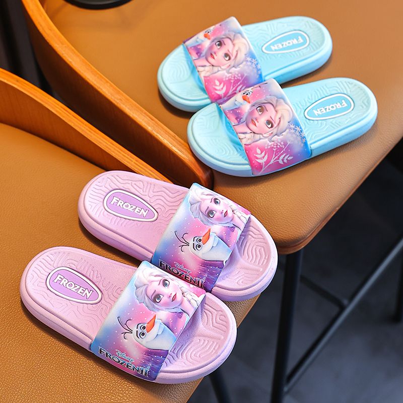 Disney Aisha Princess Summer Children's Sandals and Slippers Girls Non-slip Soft Bottom Indoor Bathing Home Children Slippers