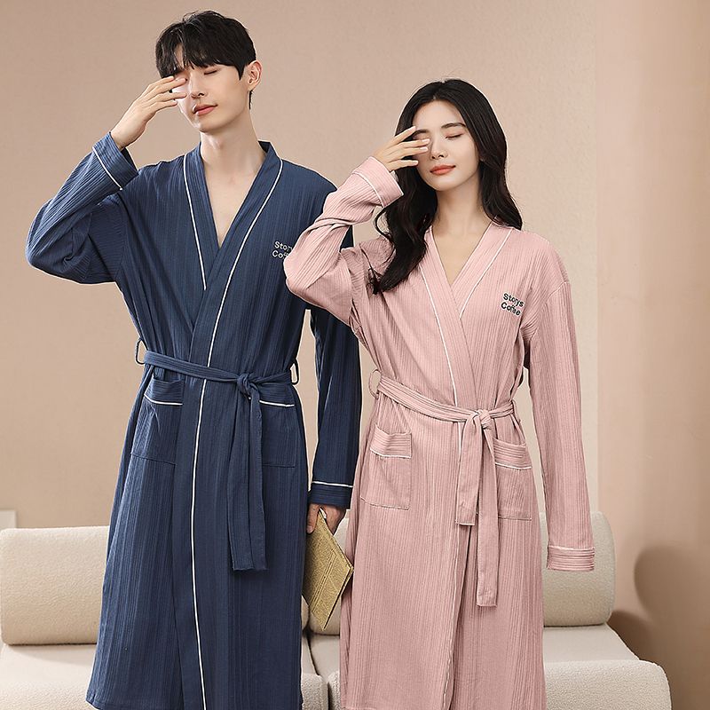 New flannel nightgown long section coral fleece pajamas women's winter plus velvet thickened capless home coat to ankle