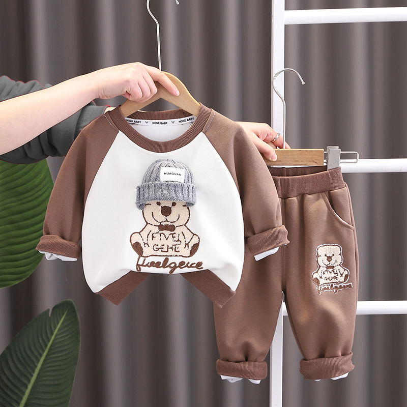 男童春装套装2023新款男宝宝运动衣服小童洋气婴儿童装帅气两件套