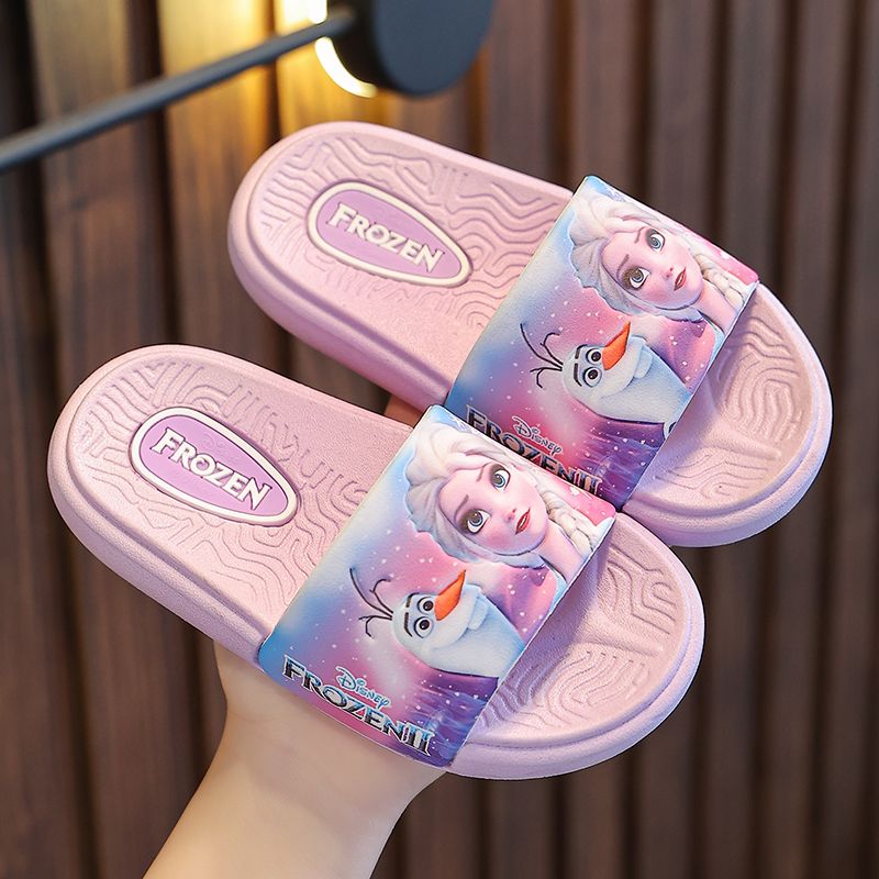 Disney Aisha Princess Summer Girls Sandals and Slippers Outerwear Non-slip Soft Bottom Children's Beach Slippers