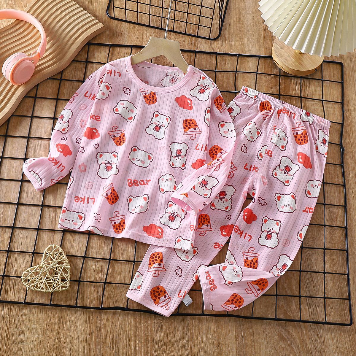 Children's pajamas pure cotton boys and girls long-sleeved home clothes set summer thin section baby air-conditioning clothes little boy spring and autumn