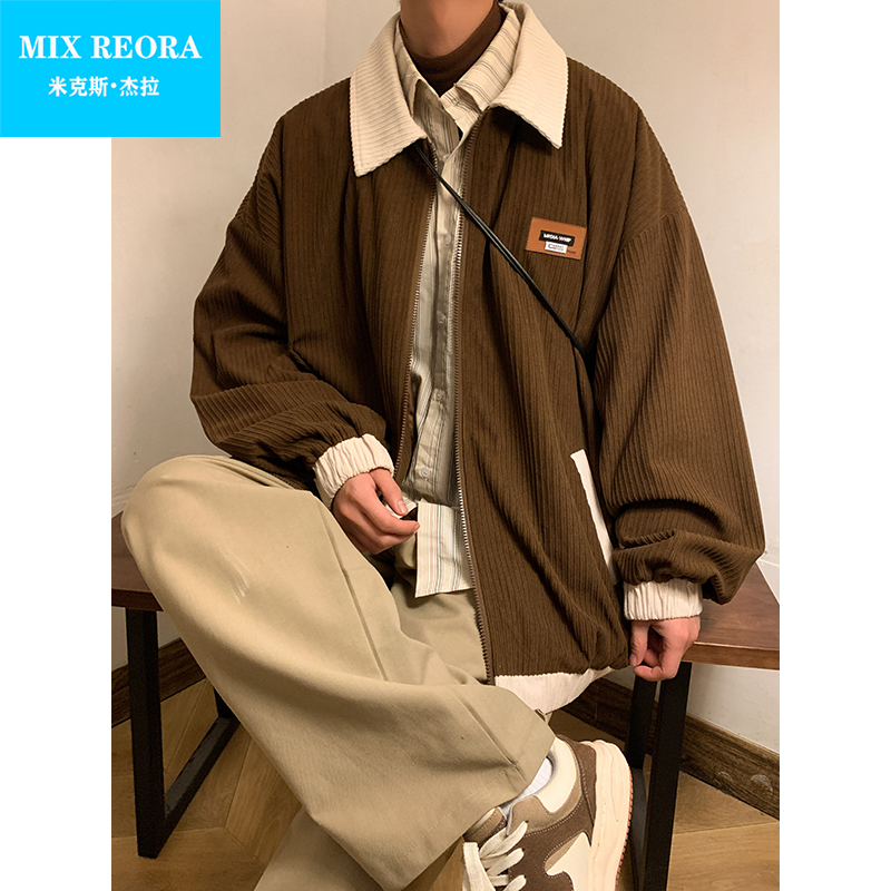 美式复古外套男春季小众设计感潮牌高街上衣宽松休闲夹克