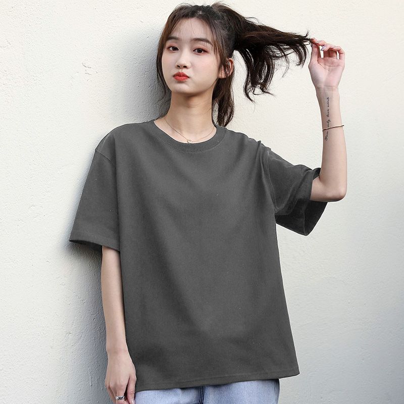 【多色可選】純色純棉t恤女韓版學生圓領寬鬆顯瘦大碼半袖T潮ins