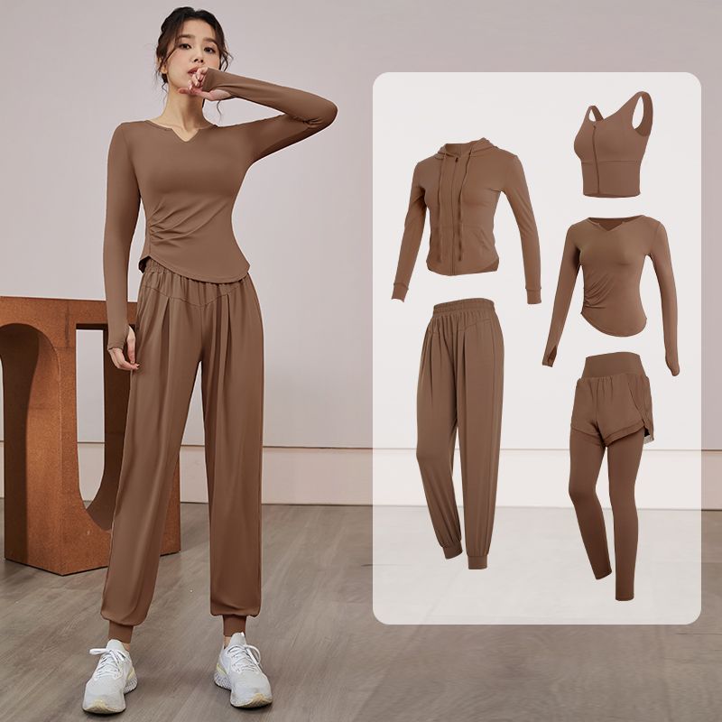 范斯蒂克專業瑜伽服套裝女夏透氣普拉提訓練服跑步運動速干健身衣