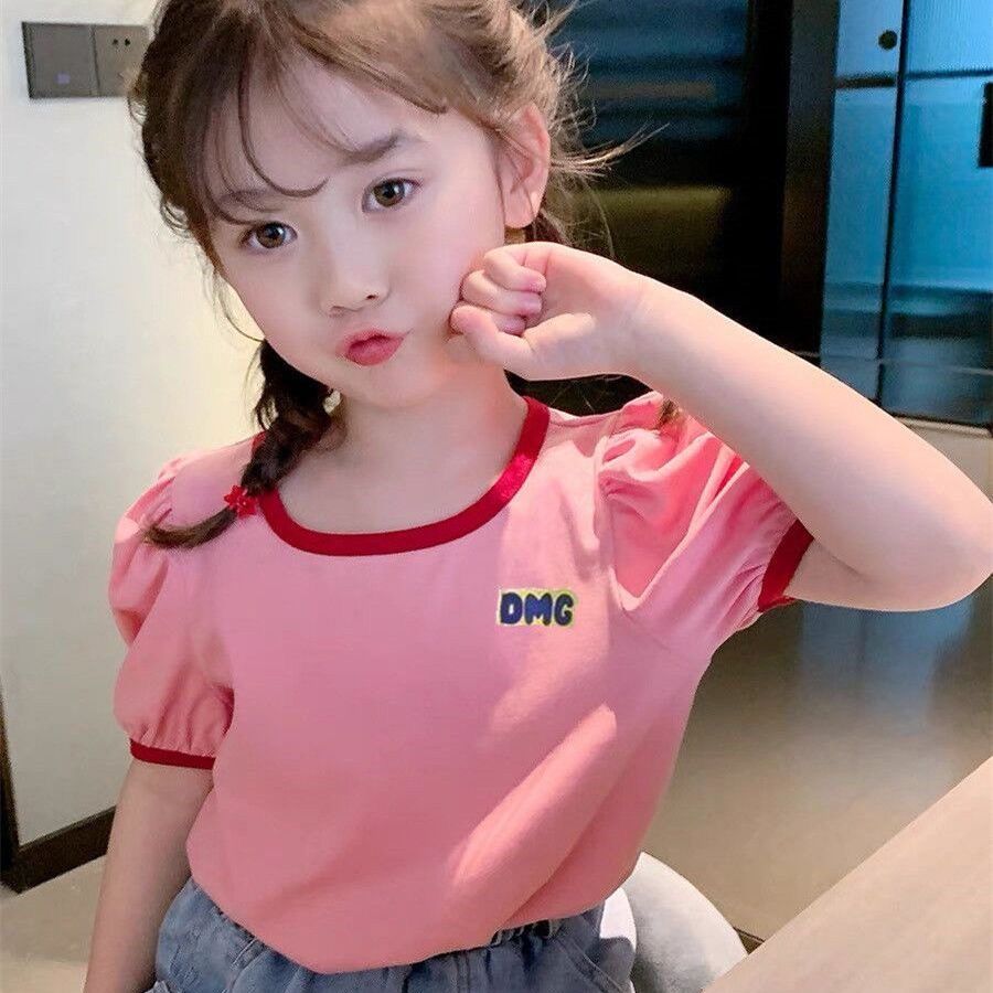 女童純棉短袖T恤2023夏季新款女寶寶兒童裝小童上衣夏裝打底衫T