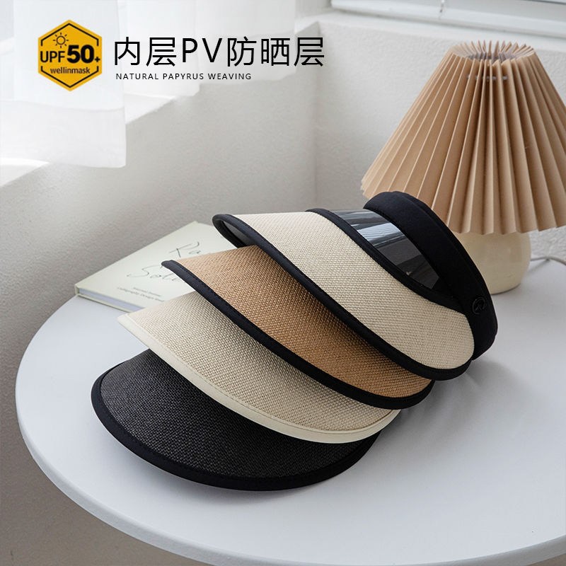 uv sunscreen sun hat women's large brim empty top hat UV sun hat women's summer headband sun hat