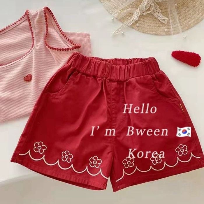 Girls' summer clothes net red fried street suit sleeveless 2023 new style foreign style vest suspenders shorts children's two-piece trendy