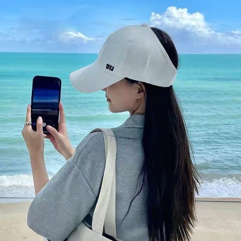 Half-empty baseball cap girls can tie ponytails to show face small duck tongue hat spring and summer sunscreen sunshade sports cap