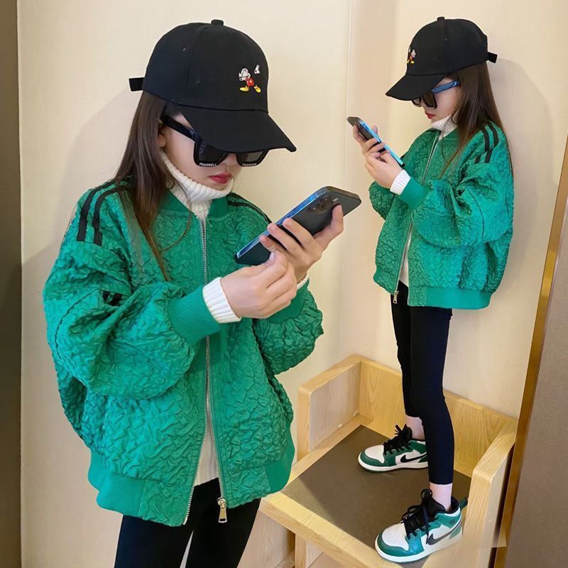 兒童外套女童棒球服春季童裝中大童春秋裝2023新款洋氣女孩夾克潮