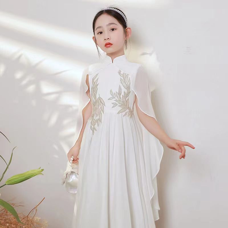 古筝演出服装儿童合唱中国风演奏朗诵比赛艺考表演礼服夏大童洋气