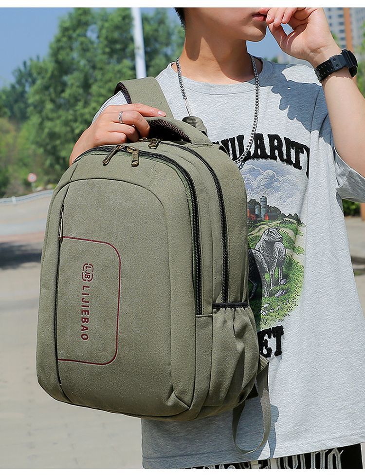 Mochila informal de lona para hombre y mujer, bolso de viaje a la moda, mochila minimalista, estudiante de secundaria, novedad de 2023_voghion.com