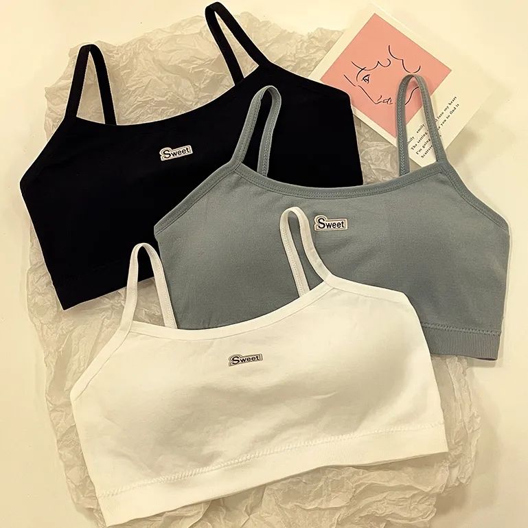 Girls' developmental period underwear female students high school students gather anti-sagging camisole female no steel ring tube top wrapped chest
