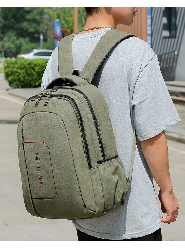 Mochila informal de lona para hombre y mujer, bolso de viaje a la moda, mochila minimalista, estudiante de secundaria, novedad de 2023_voghion.com