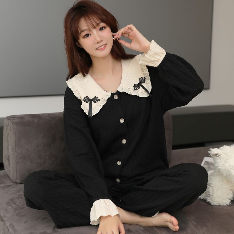 Palace pajamas women's spring and autumn long-sleeved two-piece suit summer and winter princess style high-end confinement home clothes can be worn outside