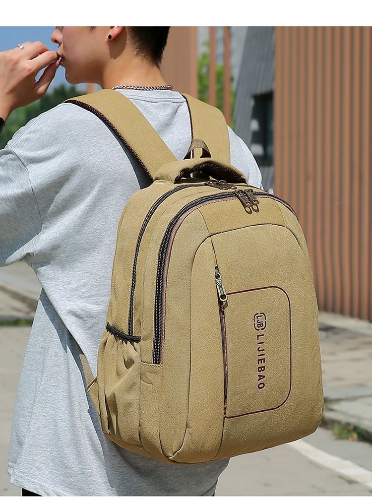 Mochila informal de lona para hombre y mujer, bolso de viaje a la moda, mochila minimalista, estudiante de secundaria, novedad de 2023_voghion.com