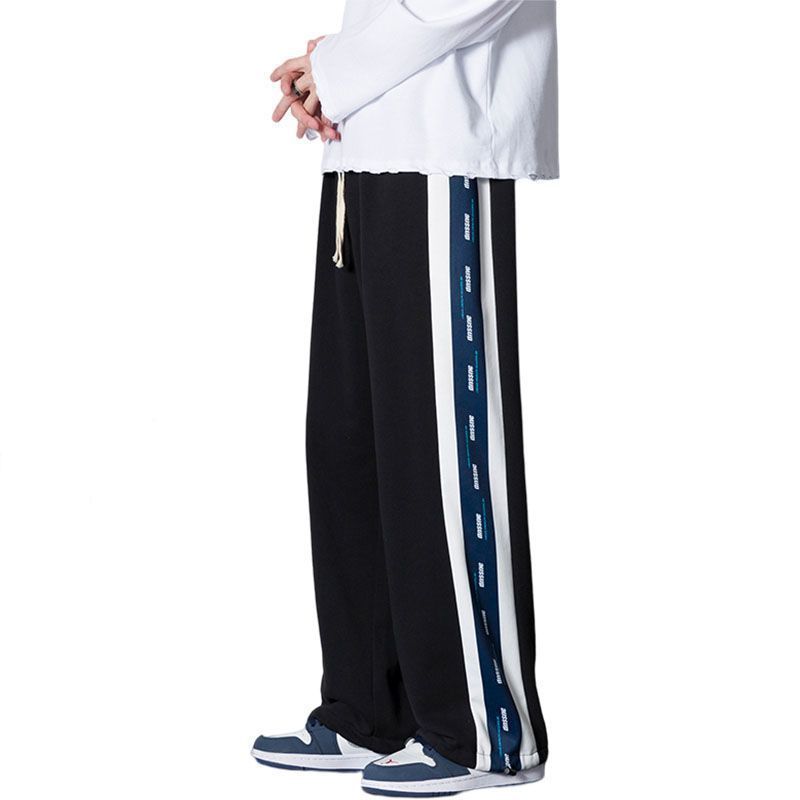 Casual pants men's spring new sports trousers summer wide-leg boys loose all-match trendy trendy trousers with feet